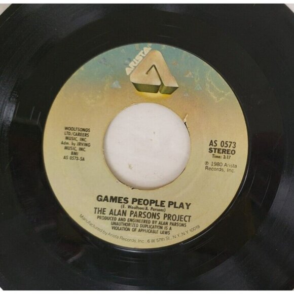 Record 45 RPM Vinyl The Alan Parsons Project- Games People Play/ Ace of Swords - Picture 3 of 4